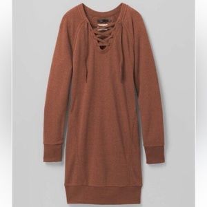 NWT prAna cozy up Terry dress in roux heather color size small women's